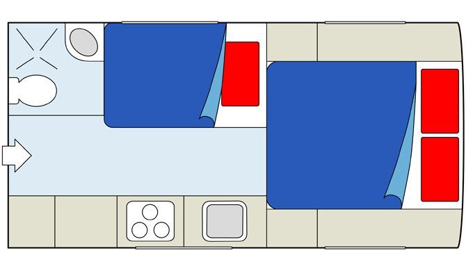 De plattegrond van de CanaDream TCA camper