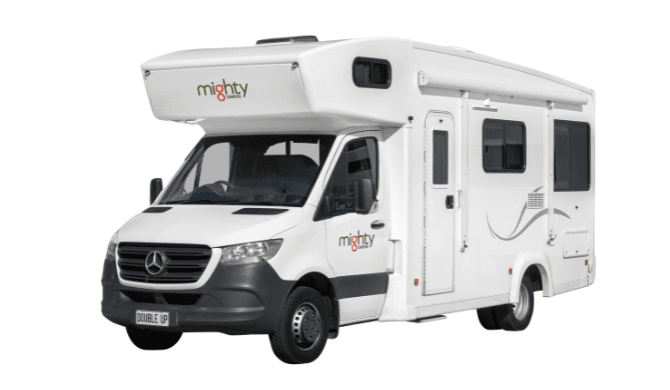 Ga op camperreis door Australië in de Mighty Double Up Camper