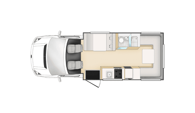 De plattegrond van de Apollo Euro Camper