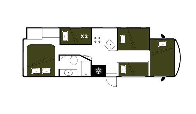 Plattegrond van de Mighty A-Class Family Sleeper