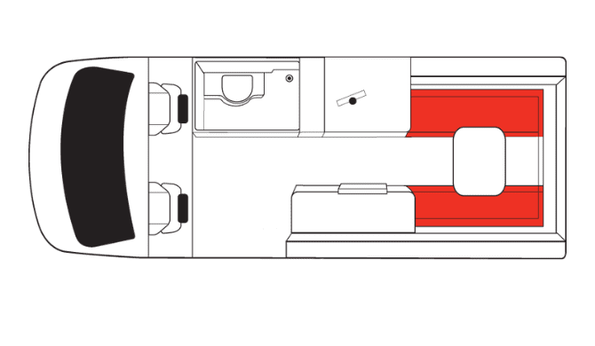 Plattegrond van de Mighty Deuce camper