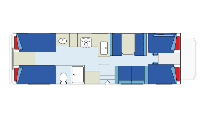 De plattegrond van de MHL camper van CanaDream