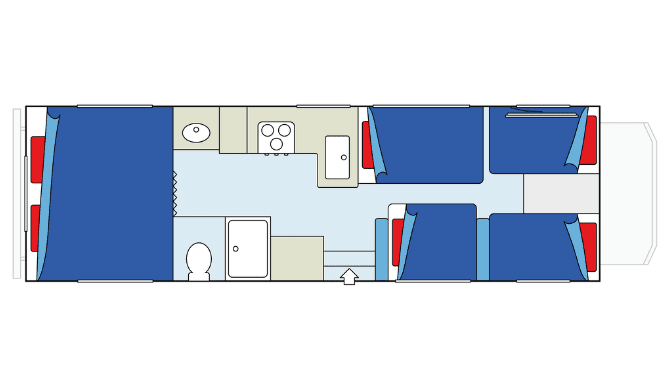 De plattegrond van de MHL camper van CanaDream