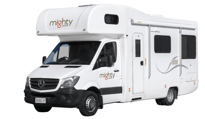 Ga op camperreis door Australië in de Mighty Double Up Camper