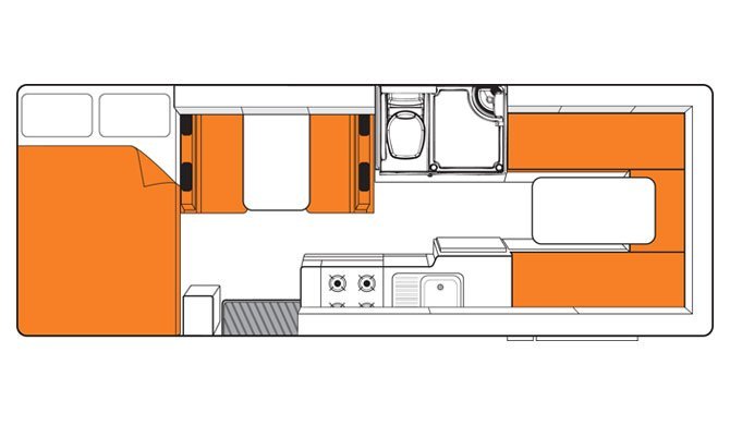 De plattegrond van de Britz Frontier camper