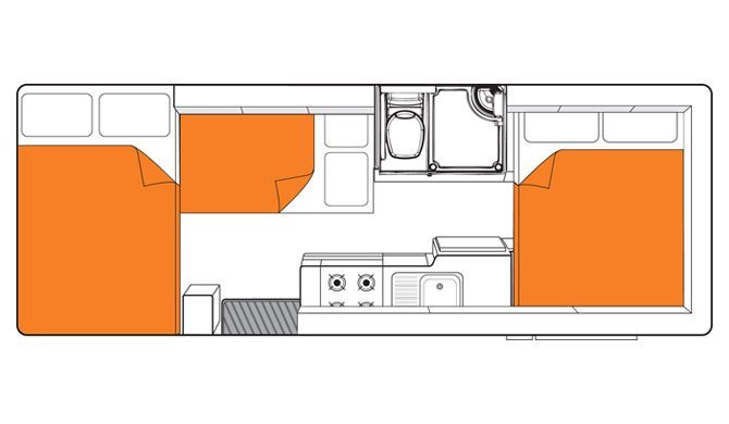 De plattegrond van de Britz Frontier camper